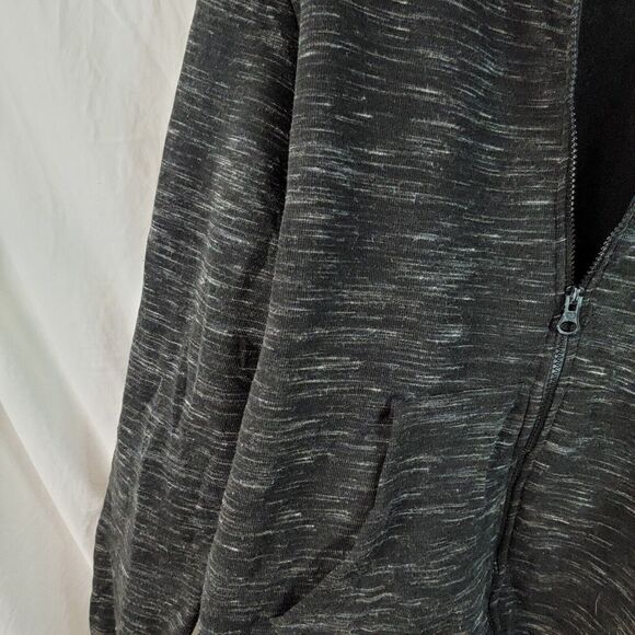 Phat Farm Mens Hoodie Large Full-Zip Black Grey Heavyweight Pockets Pre Owned - Picture 5 of 14